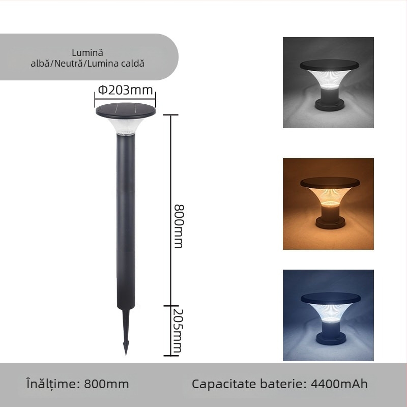 DONTA SG-2 lampă LED solară pentru exterior, corp din aluminiu, IP65, 7W, autonomie 6–12 ore
