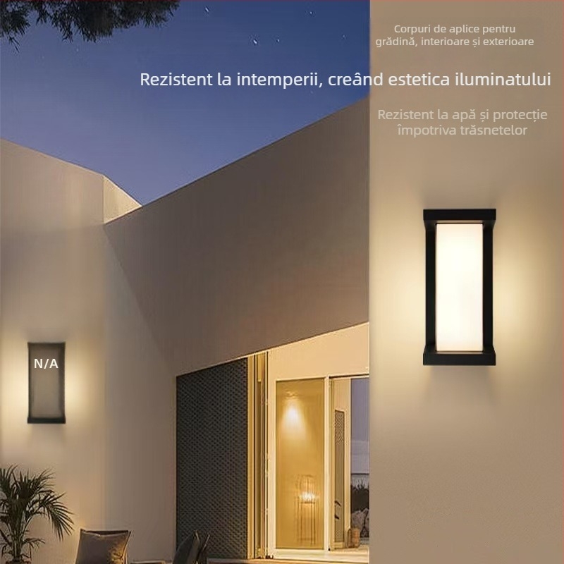Lampa LED de exterior pentru perete - stil modern minimalist, IP54, carcasă din aluminiu, 6–10W, 220V, fascicul de 120°
