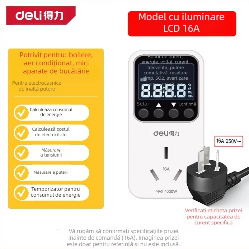 Măsurător de putere pentru aer condiționat – monitorizare consum energie, tester consum, contor electric, Brand: Effective