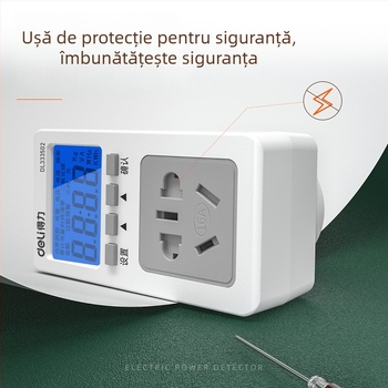 Effective DL333502 Monitor de putere pentru priză – contor de consum de energie cu afișaj LCD, 10A, certificat 3C