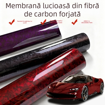 Sticker pentru caroserie auto, PET, fibră de carbon forjată, DT-08, lipire