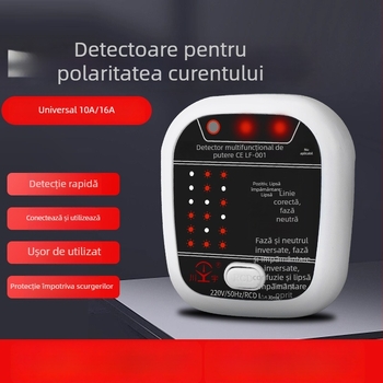 Detector fază și priză Kawashu LF-001 (Detectare fază; Testare priză; Polaritate; Scurgeri; Împământare)
