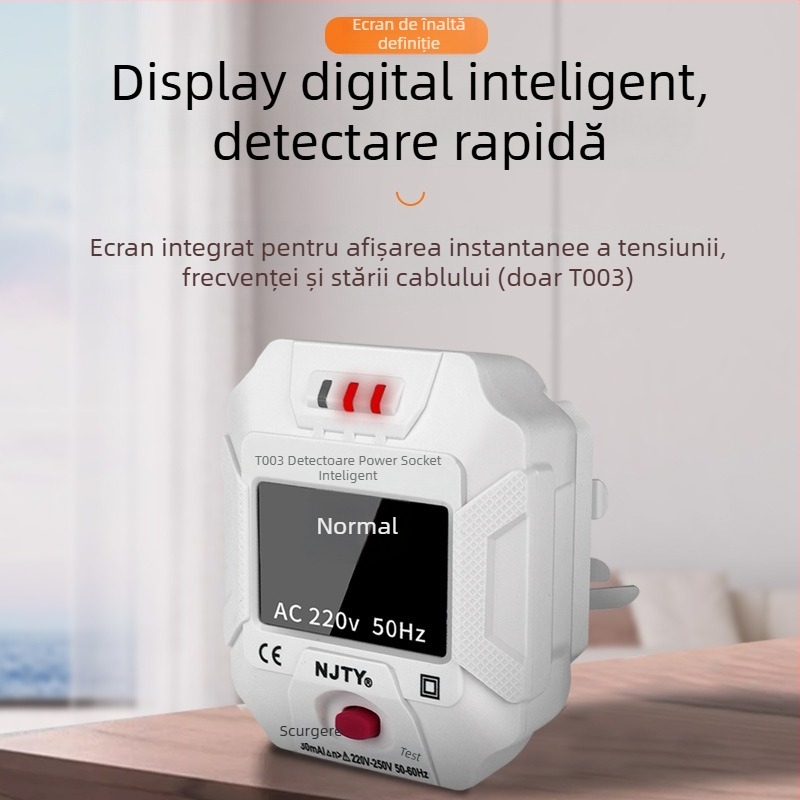 Detector fază și priză Kawashu LF-001 (Detectare fază; Testare priză; Polaritate; Scurgeri; Împământare)