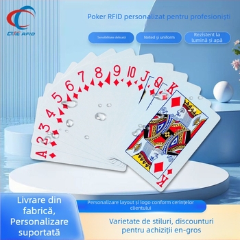 Etichetă card poker RFID EV1/ICODE SLIX NFC – PVC, memorie 8k, HF, distanță detectare 3–25 cm, 100000 cicluri citire/scriere