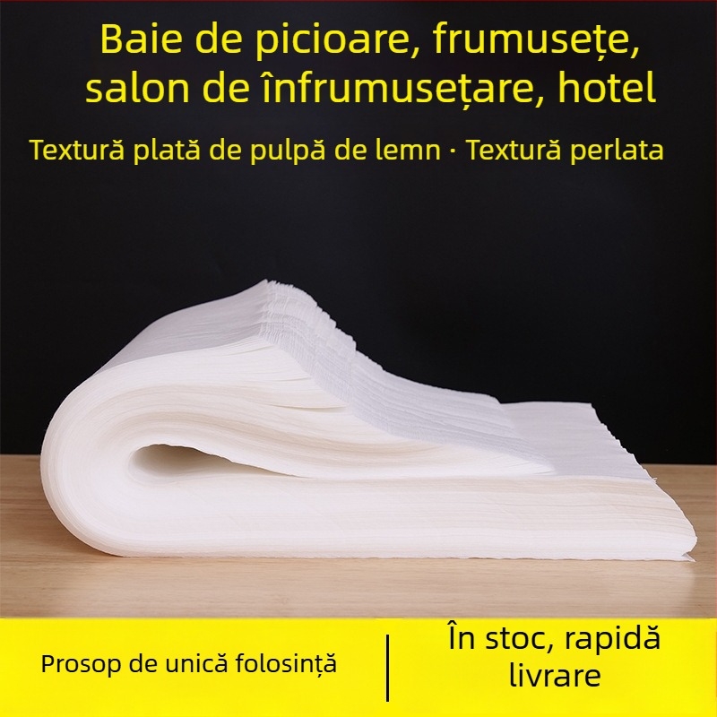 Prosop de unică folosință pentru baie la picioare și frumusețe — țesătură nețesută, dimensiuni 57×27 cm, grosime medie, foarte absorbent