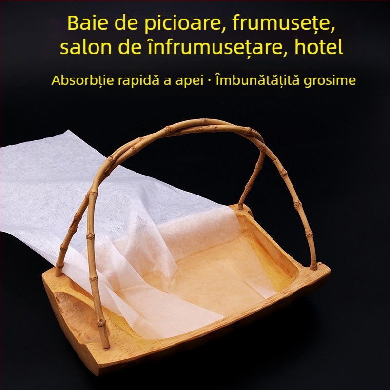 Prosop de unică folosință pentru baie la picioare și frumusețe — țesătură nețesută, dimensiuni 57×27 cm, grosime medie, foarte absorbent
