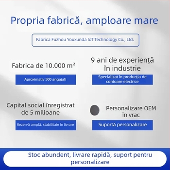 Contor inteligent monofazic 4P, montat pe șină, pentru locuințe închiriate, cu RS485, contor de energie multifuncțional