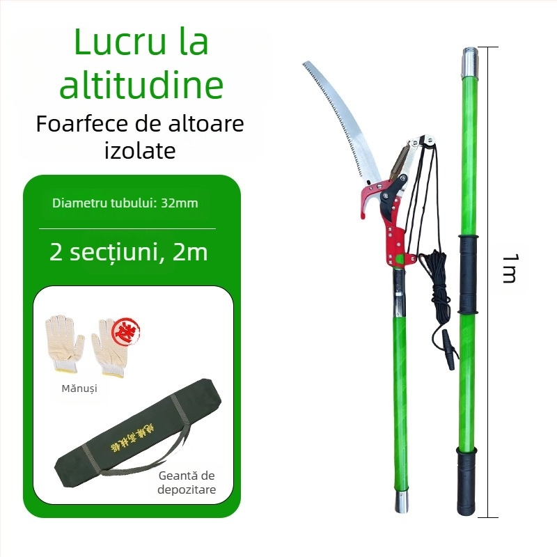Zhuo Shuo Foarfă Telescopică Izolată Pentru Tăierea Crengilor, Cu Scripete și Funie