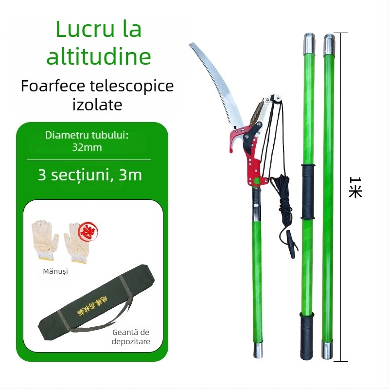 Zhuo Shuo Foarfă Telescopică Izolată Pentru Tăierea Crengilor, Cu Scripete și Funie