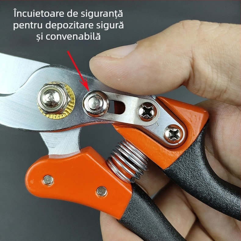 Foarfă de grădină pentru pomi fructiferi – oțel SK5 cu carbon înalt, mâner din metal, Mountain and Wild