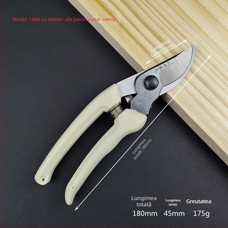 Foarfă de grădină pentru pomi fructiferi – oțel SK5 cu carbon înalt, mâner din metal, Mountain and Wild