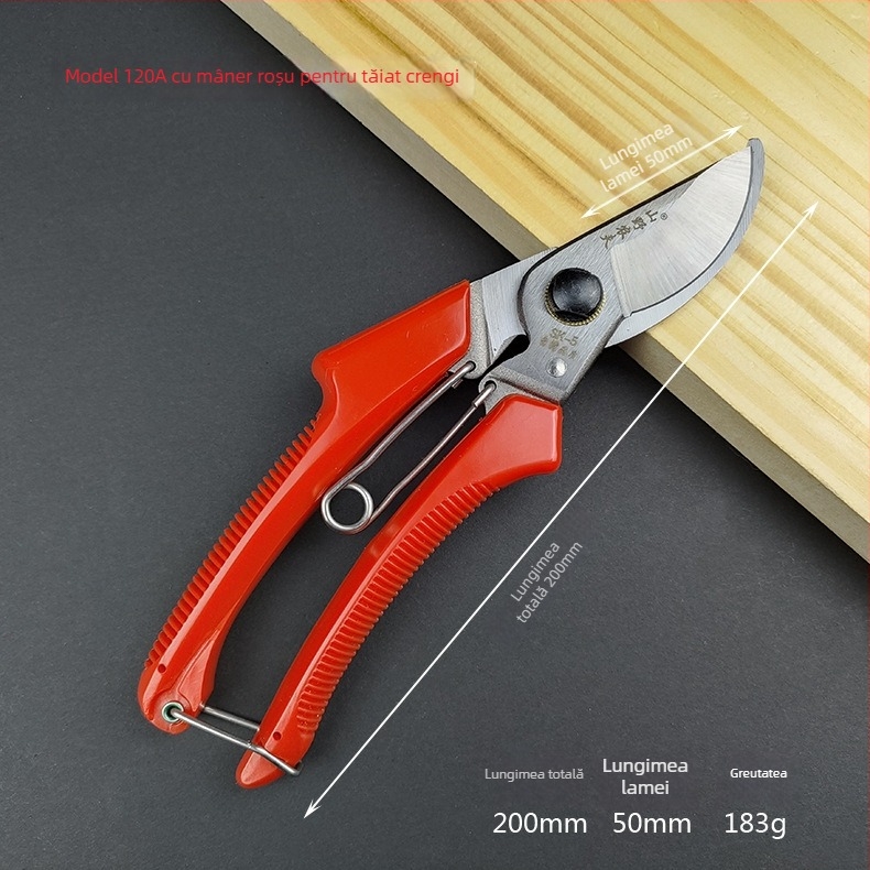 Foarfă de grădină pentru pomi fructiferi – oțel SK5 cu carbon înalt, mâner din metal, Mountain and Wild