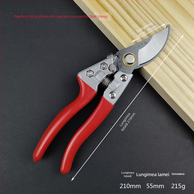 Foarfă de grădină pentru pomi fructiferi – oțel SK5 cu carbon înalt, mâner din metal, Mountain and Wild