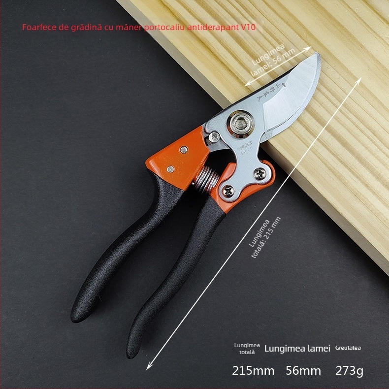 Foarfă de grădină pentru pomi fructiferi – oțel SK5 cu carbon înalt, mâner din metal, Mountain and Wild