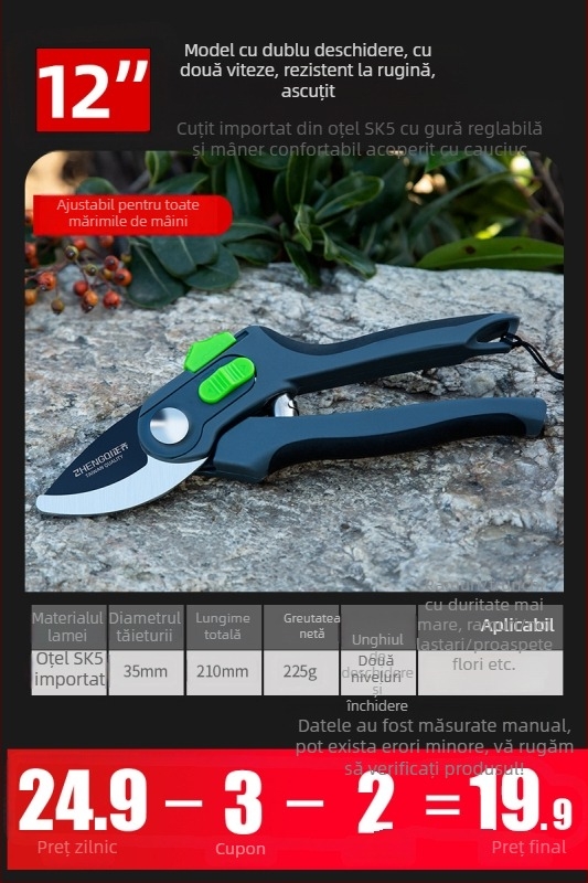 Foarfece de grădină pentru tăierea crengilor și a fructelor, culegător de fructe pentru livadă, foarfece de grădină (Brand: Altul)