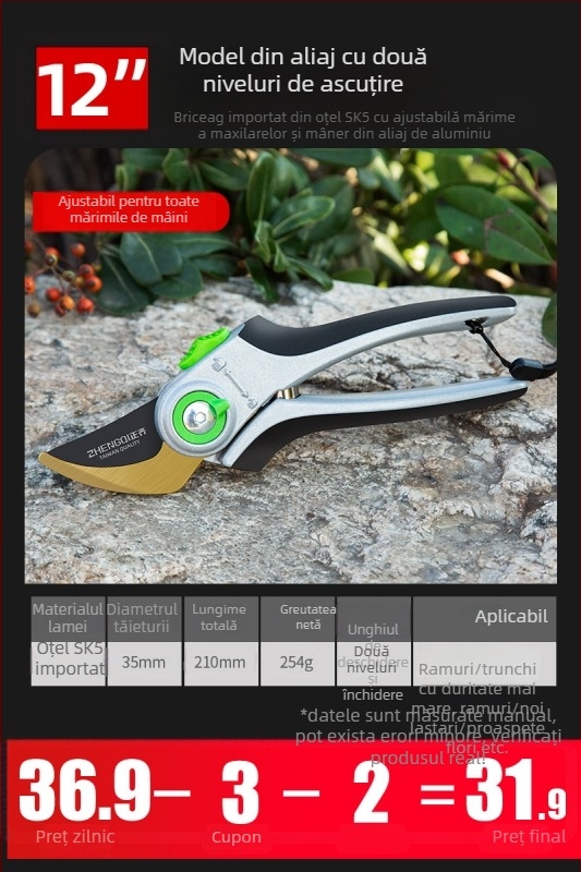 Foarfece de grădină pentru tăierea crengilor și a fructelor, culegător de fructe pentru livadă, foarfece de grădină (Brand: Altul)