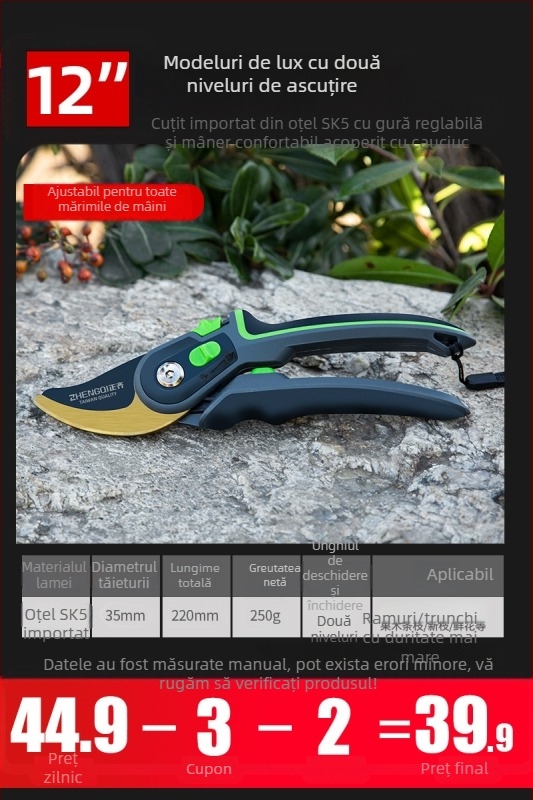 Foarfece de grădină pentru tăierea crengilor și a fructelor, culegător de fructe pentru livadă, foarfece de grădină (Brand: Altul)