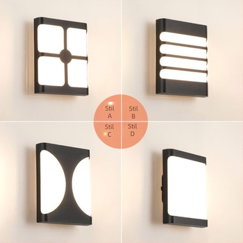 Lampa LED de perete rezistentă la apă pentru exterior – stil european simplu și modern pentru pereți exteriori, curte, balcon și scară; IP65, sursă LED, 0.95W, 220V, LJ-9125