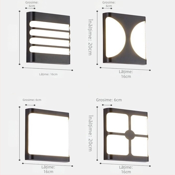 Lampa LED de perete rezistentă la apă pentru exterior – stil european simplu și modern pentru pereți exteriori, curte, balcon și scară; IP65, sursă LED, 0.95W, 220V, LJ-9125