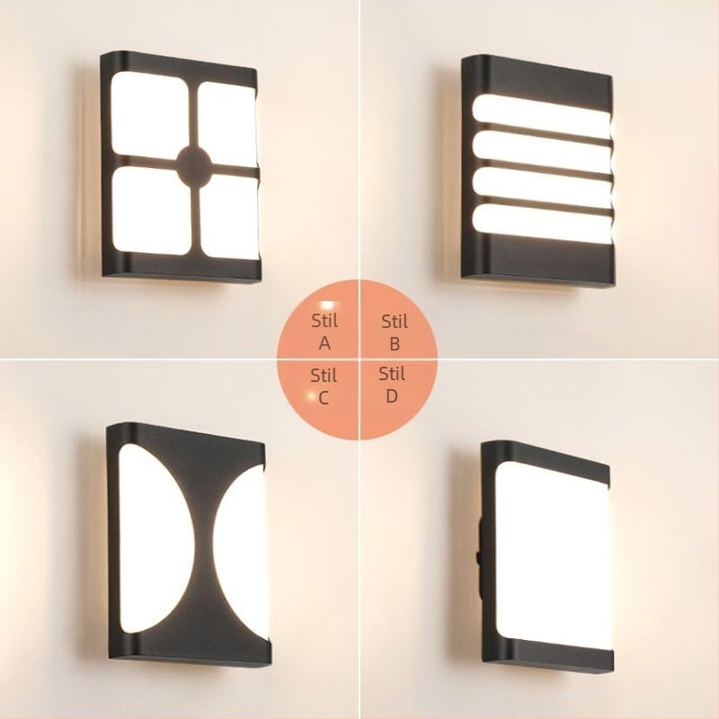 Lampa LED de perete rezistentă la apă pentru exterior – stil european simplu și modern pentru pereți exteriori, curte, balcon și scară; IP65, sursă LED, 0.95W, 220V, LJ-9125