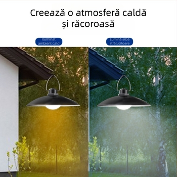 Lustra LED solară pentru exterior, decor grădină, IP65, 15W, autonomie 6–12h, senzor de lumină, model A2