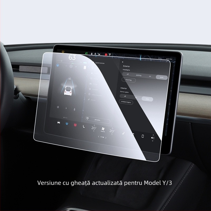Protecție ecran din sticlă pentru ecranul central Tesla Model 3, afișaj interior HD, instalare cu adeziv static, YZ