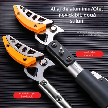 Foarfece multifuncționale pentru cules la înălțime și tăierea fructelor, din oțel inoxidabil, extensibile și retractabile