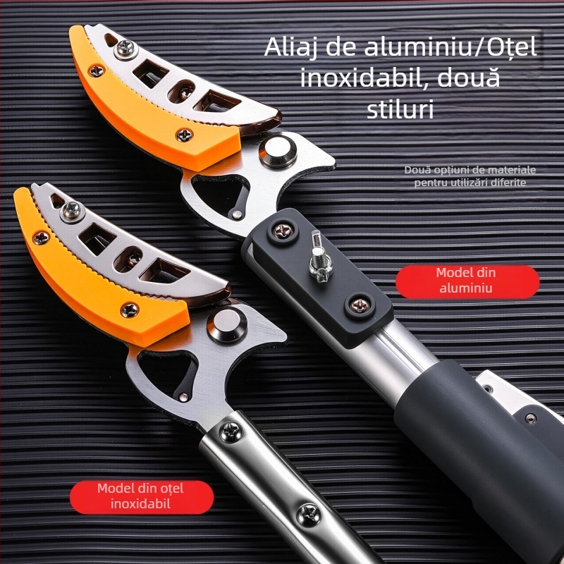 Foarfece multifuncționale pentru cules la înălțime și tăierea fructelor, din oțel inoxidabil, extensibile și retractabile