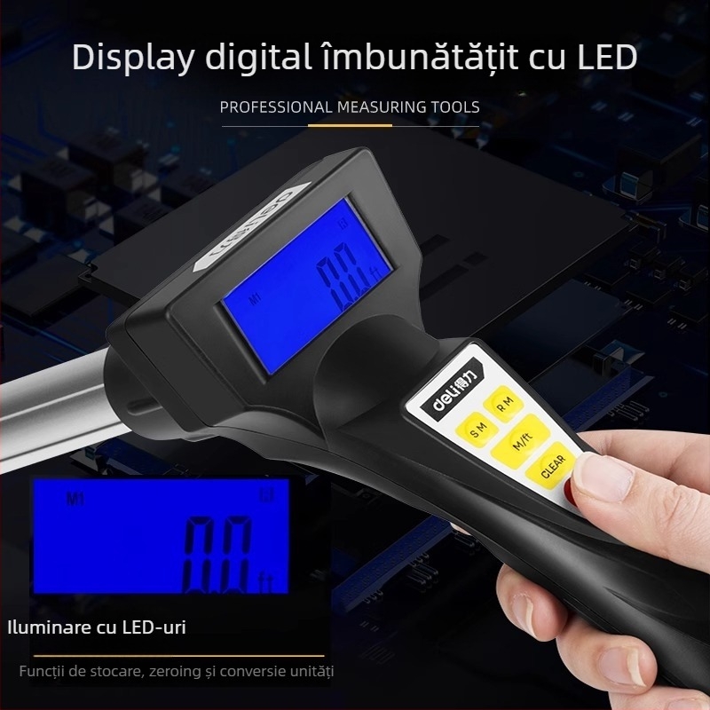 Deli DL330062 Roata Manuală de Măsurare a Distanței – Instrument Laser de Măsurare pentru Topografie Ingineră (Seria Deli Roller)