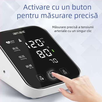 Sfigmomanometru electronic automat, cu manșetă pentru braț, uz casnic, baterie litiu reîncărcabilă, brand Hainuo