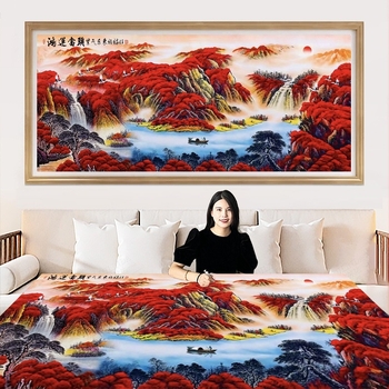 Kit de broderie cu cruce peisaj, pânză 9CT, folie din plastic, stil Nordic