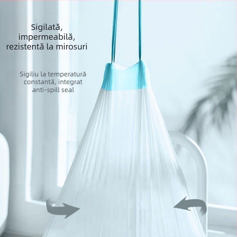 Balance Chaohui Pungă de gunoi cu șnur și închidere automată – PE, nebiodegradabilă, utilizare unică