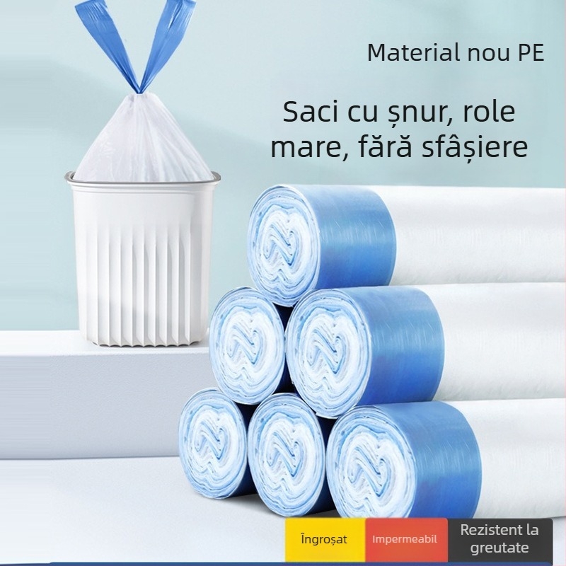 Balance Chaohui Pungă de gunoi cu șnur și închidere automată – PE, nebiodegradabilă, utilizare unică