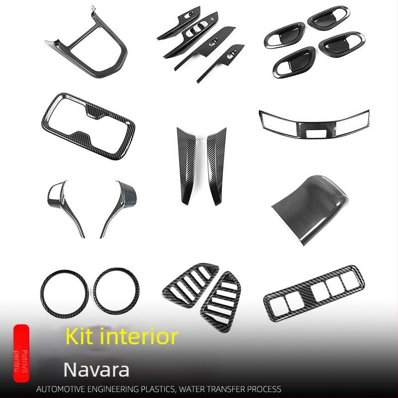 Navara ABS garnitură interioară într-un singur element pentru gurile de ventilație, butonul de volan și afișajul de navigație