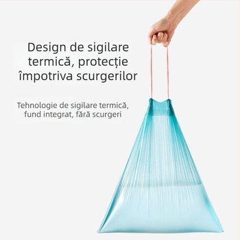 Saci de gunoi îngroșați, cu șnur și închidere automată, din PE, nebiodegradabile