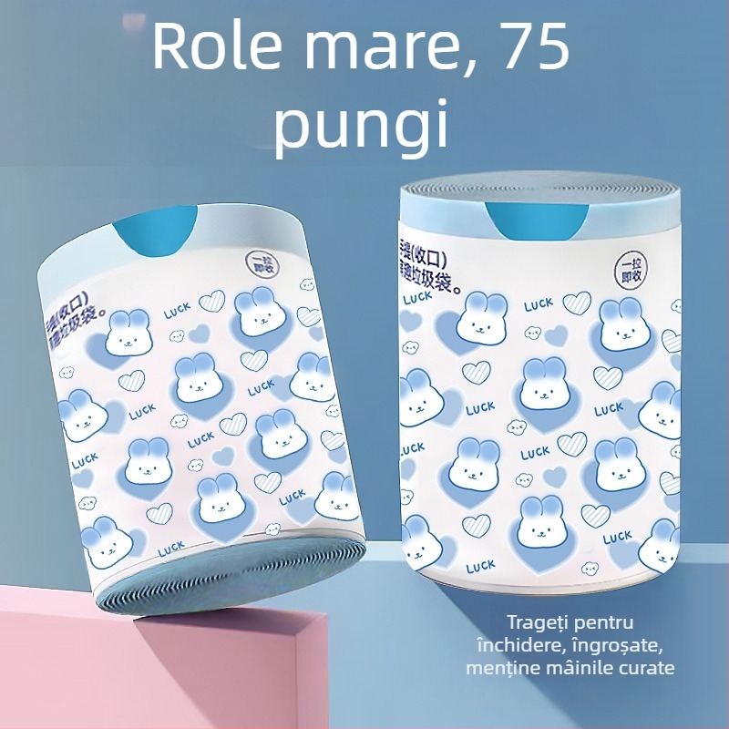 Saci de gunoi îngroșați, cu șnur și închidere automată, din PE, nebiodegradabile