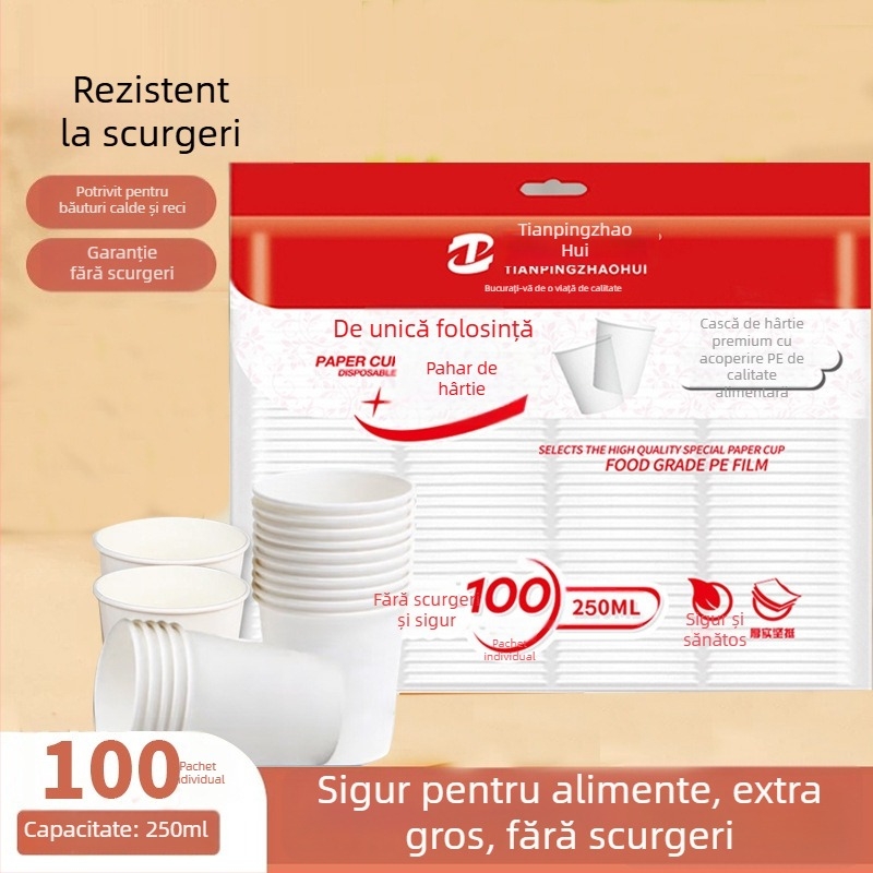 Pahar din hârtie laminată pentru băuturi calde, Balance Chaohui, capacitate 201-300 ml