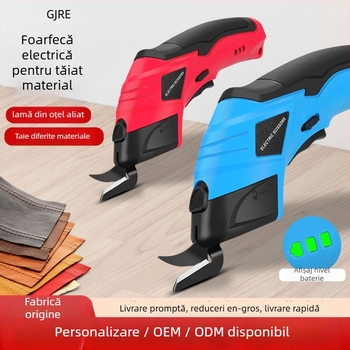 Foarfecă electrică pentru țesături - fără fir, baterie litiu reîncărcabilă, 4,2V, pentru piele, carton, țesătură, covoare