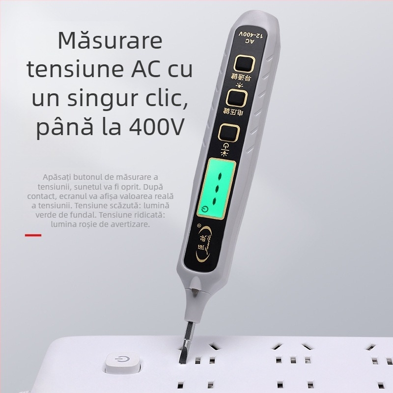 Pen tester de tensiune cu afișaj digital, detecție inductivă inteligentă, măsurare multifuncțională, detecție a întreruperii cablului, pentru electricieni