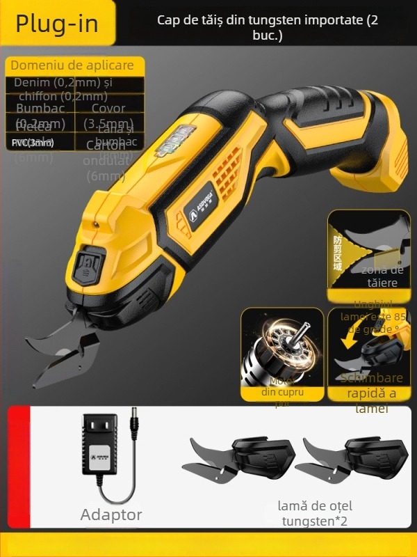 Asja Foarfecă electrică pentru haine – baterie litiu reîncărcabilă, 3,6V, portabile