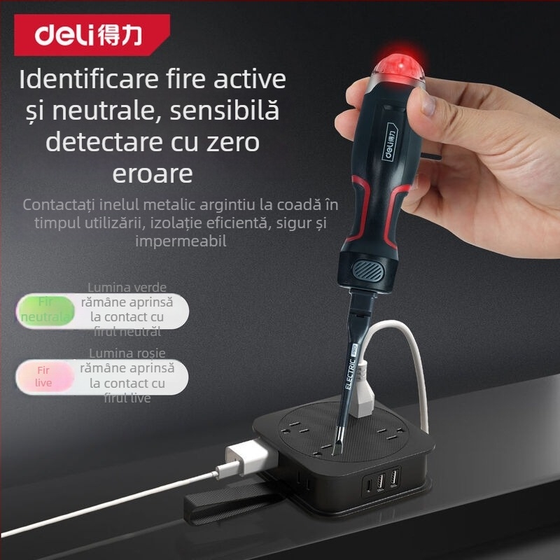 Deli tester de tensiune – multifuncțional, afișaj digital, senzor de înaltă precizie, pentru uz casnic