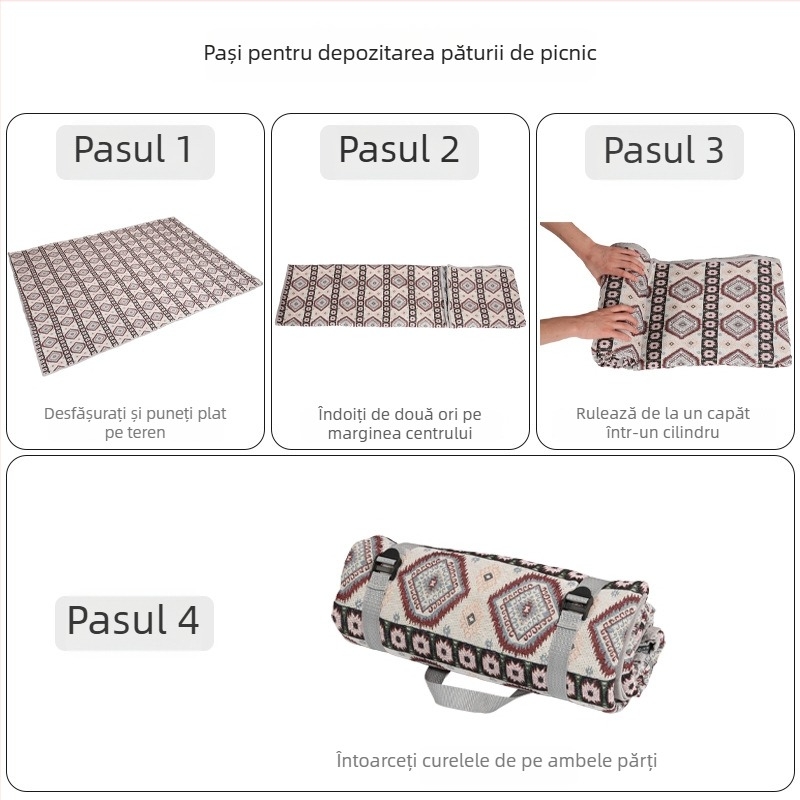Covoraș de exterior impermeabil pentru bebeluși, cu țesătură quiltată poliester-bumbac, 1,4 kg, model fcd-1, potrivit pentru 3-5 persoane