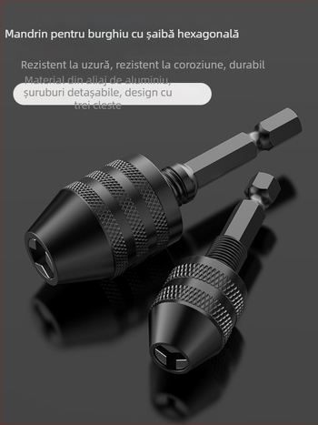 Mâner hexagonal, mandrină cu trei falce, extensie rapidă pentru conversie a burghiului, 36V, oțel inoxidabil