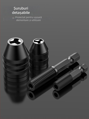 Mâner hexagonal, mandrină cu trei falce, extensie rapidă pentru conversie a burghiului, 36V, oțel inoxidabil