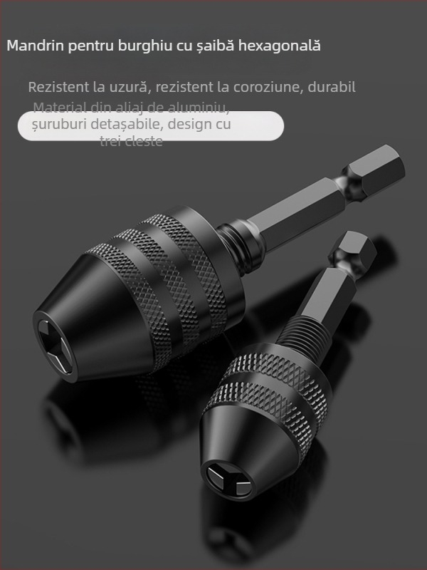 Mâner hexagonal, mandrină cu trei falce, extensie rapidă pentru conversie a burghiului, 36V, oțel inoxidabil