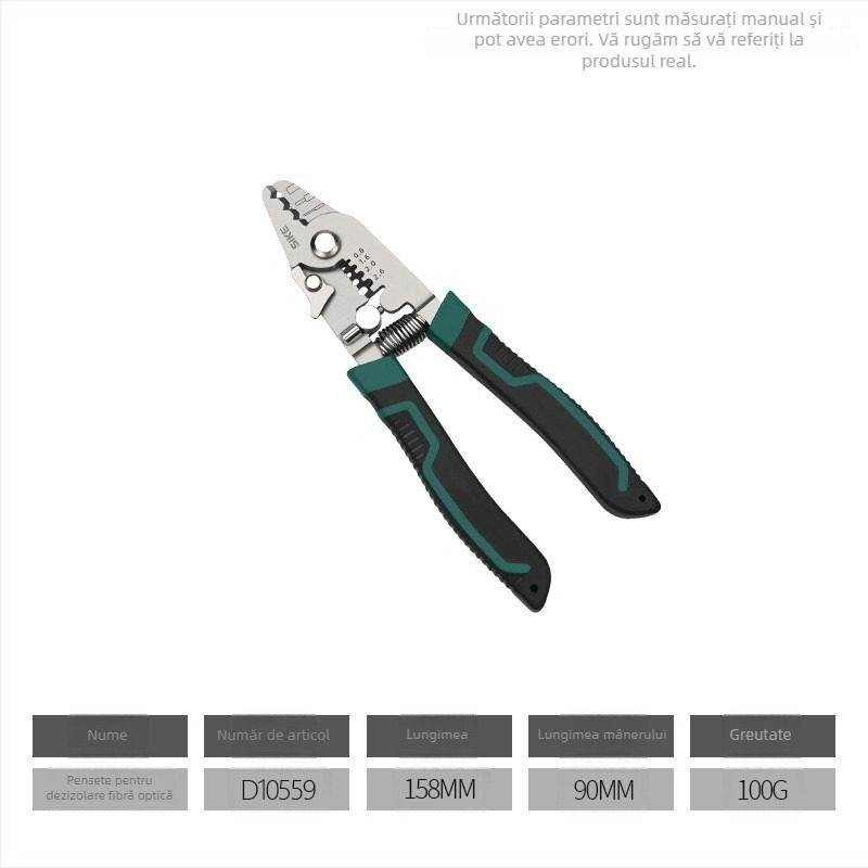 Clește pentru dezizolarea cablurilor, unealtă multifuncțională pentru electricieni, formă triunghiulară, Sco, greutate 0.35, specificații: trei