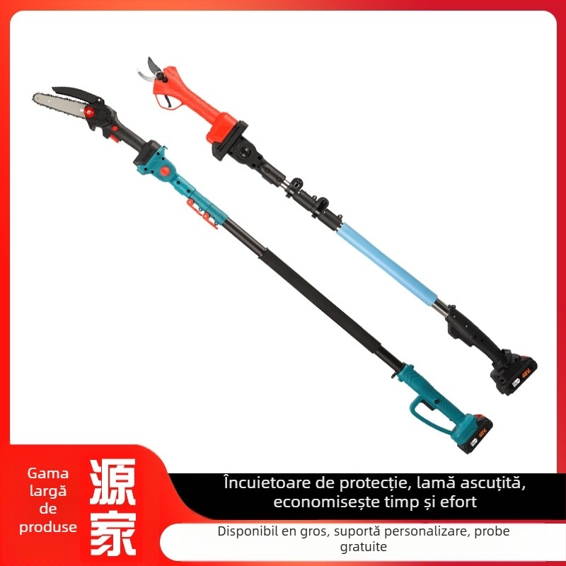 Kajis Foarfecă electrică pentru crengi – Telescopică pentru tăieri înălțimi, baterie Li‑ion reîncărcabilă, 21V, pentru crengi; interval de tensiune: AC single-phase și DC până la 50V