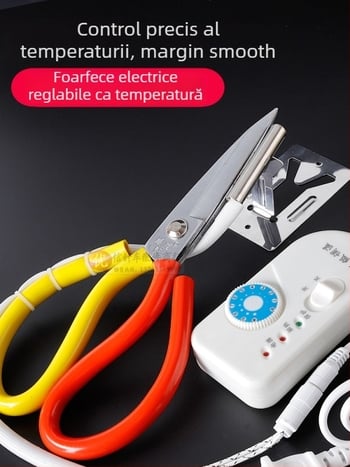 Foarfece croitor încălzite, electrice cu întrerupător, temperatură reglabilă, 36V, lamă din oțel inoxidabil