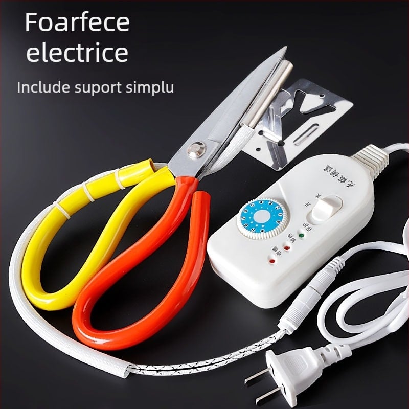 Foarfece croitor încălzite, electrice cu întrerupător, temperatură reglabilă, 36V, lamă din oțel inoxidabil