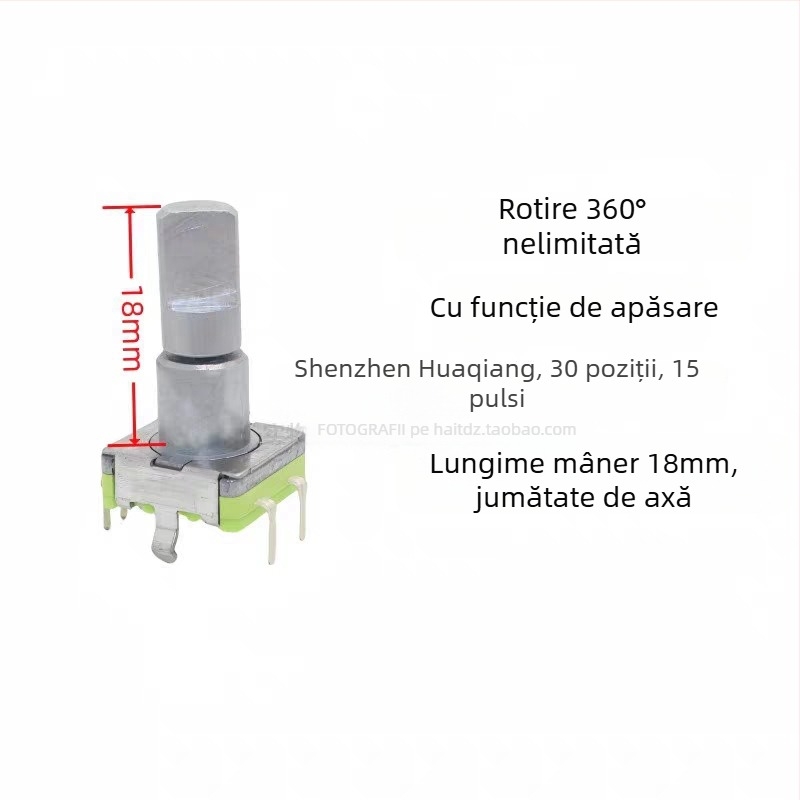 Ljv buton potențiometru de volum pentru navigație, pentru auto DVD/radio — rotație de 360° cu apăsare